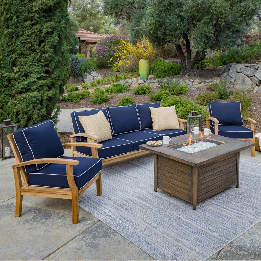 Teak 4pc Sofa Set with Sunbrella Cushions lifestyle
