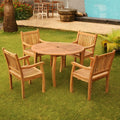 5pc Teak Dining Set with Sunbrella Cushions lifestyle